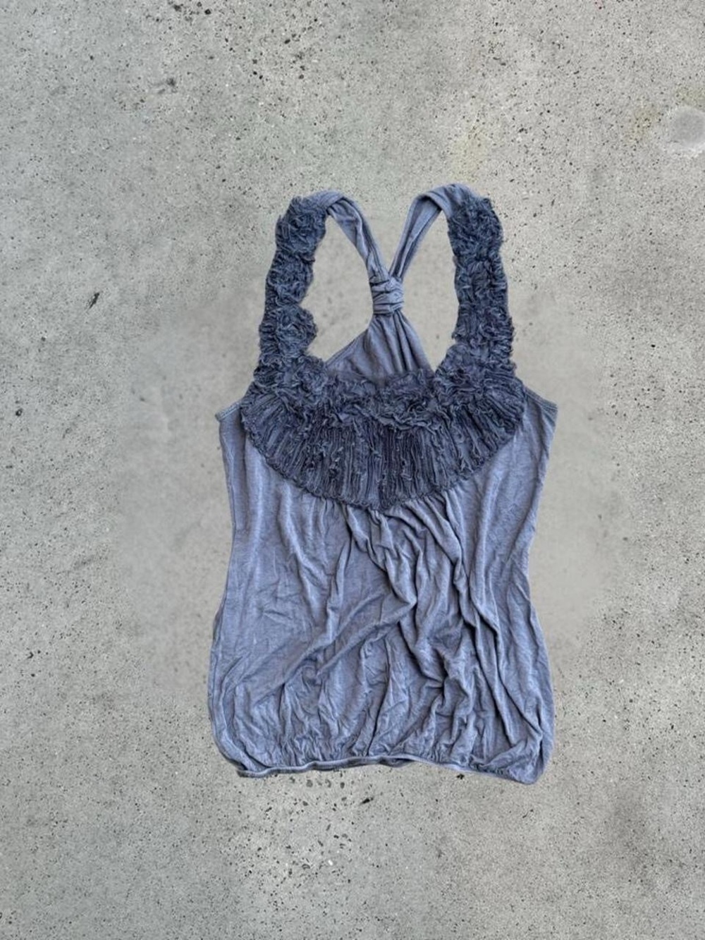 Y2k Grey textured tank top